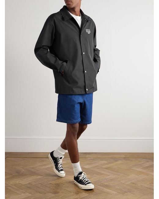 A.P.C. Black Regis Logo-embroidered Shell Jacket for men