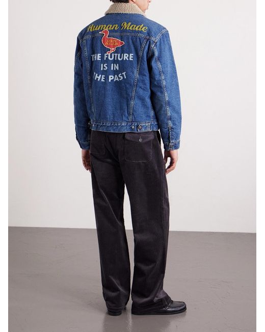 Human Made Blue Fleece-lined Denim Jacket for men
