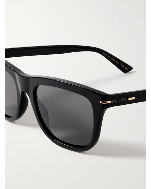 Gucci Black D-frame Recycled-acetate Sunglasses for men
