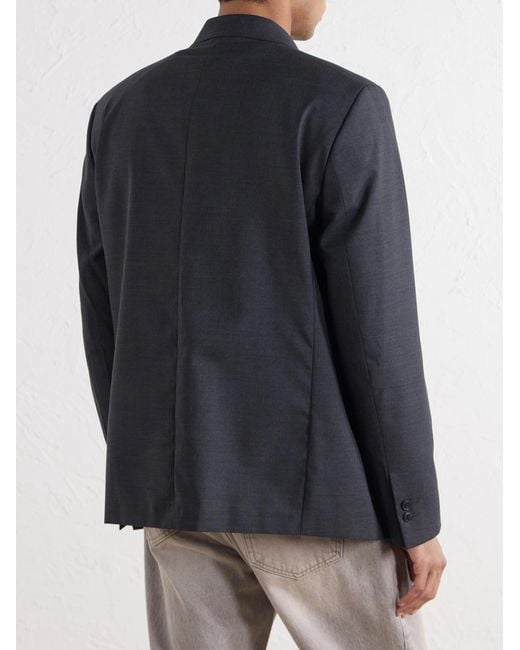 mfpen Blue Patch Wool-Twill Blazer for men