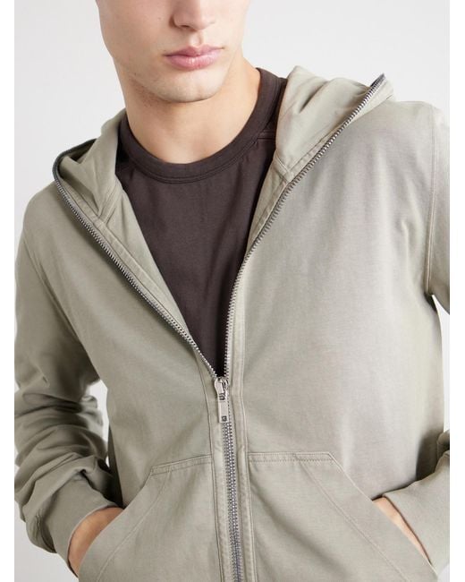 Rick Owens Natural Gimp Cotton-Jersey Zip-Up Hoodie for men
