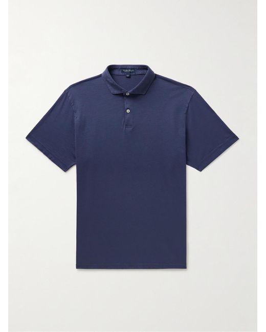 Peter Millar Blue Journeyman Pima Cotton-jersey Polo Shirt for men