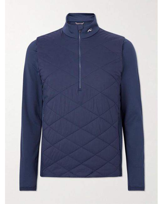 Kjus Blue Release Quilted Shell And Jersey Half-zip Golf Jacket for men