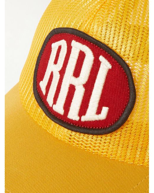 RRL Yellow Logo-appliquéd Mesh And Cotton-twill Trucker Cap for men