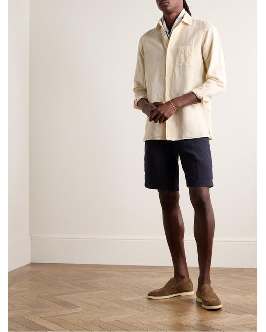 Camicia in misto lino e cotone Bowles di Massimo Alba in Natural da Uomo