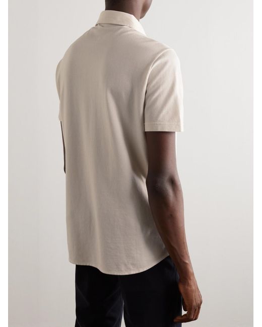Loro Piana Natural Cotton-Piqué Polo Shirt for men