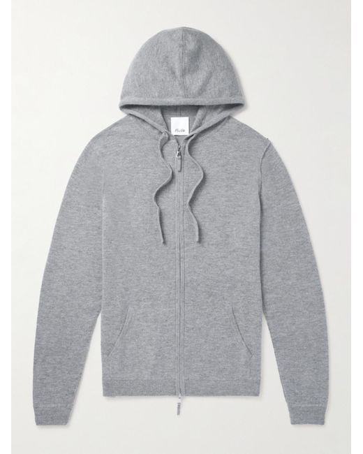 Allude Wool And Cashmere-blend Zip-up Hoodie in Grey for Men | Lyst ...