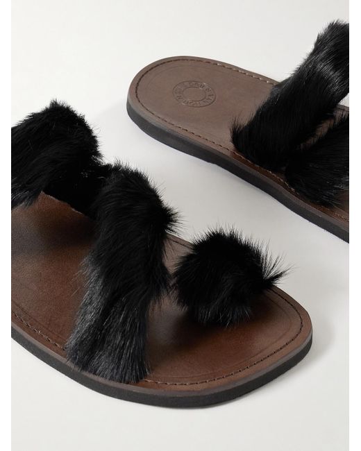 Dries Van Noten Sandalen aus Kalbshaar in Black für Herren