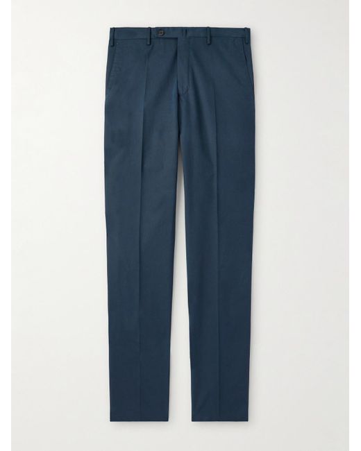 Slowear Blue Incotex Slim-fit Cotton And Cashmere-blend Trousers for men