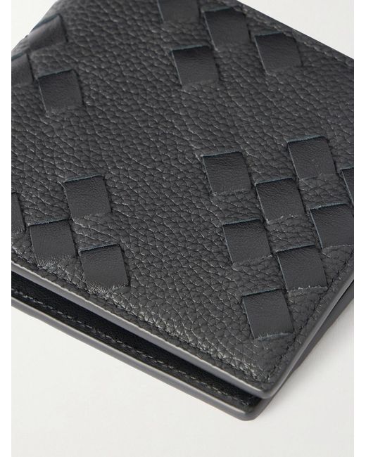 Bottega Veneta Black Diamonds Dover Intrecciato Leather Billfold Wallet for men