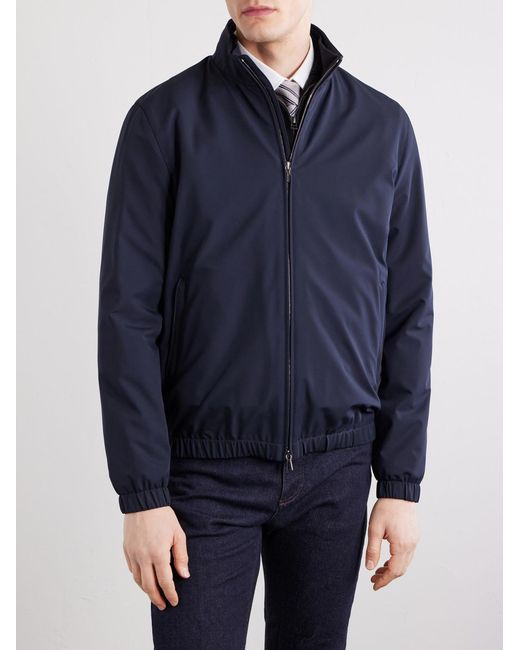 Thom Sweeney Blue Shell Bomber Jacket for men