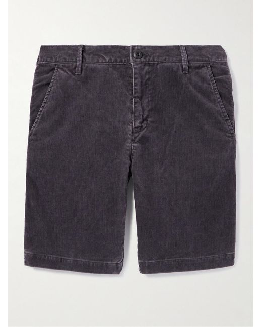 Remi Relief Blue Straight-Leg Cotton-Blend Corduroy Shorts for men