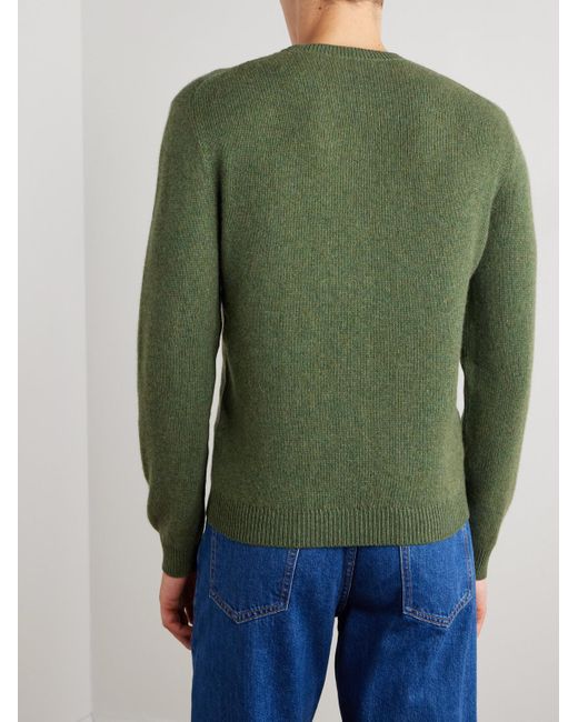 Loro Piana Green Fobello Cashmere Sweater for men