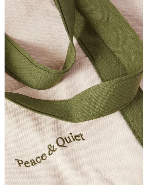 Museum of Peace & Quiet Natural Wordmark Logo-embroidered Cotton-canvas Tote for men