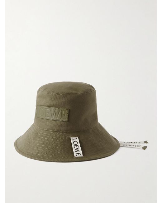 Loewe Green Paula's Ibiza Logo-appliquéd Canvas Bucket Hat for men