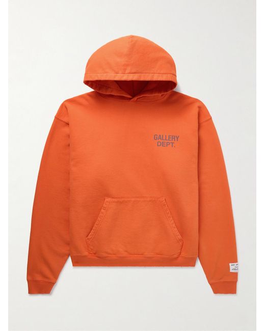 GALLERY DEPT. Orange 90's Oversized Logo-Print Cotton-Jersey Hoodie for men