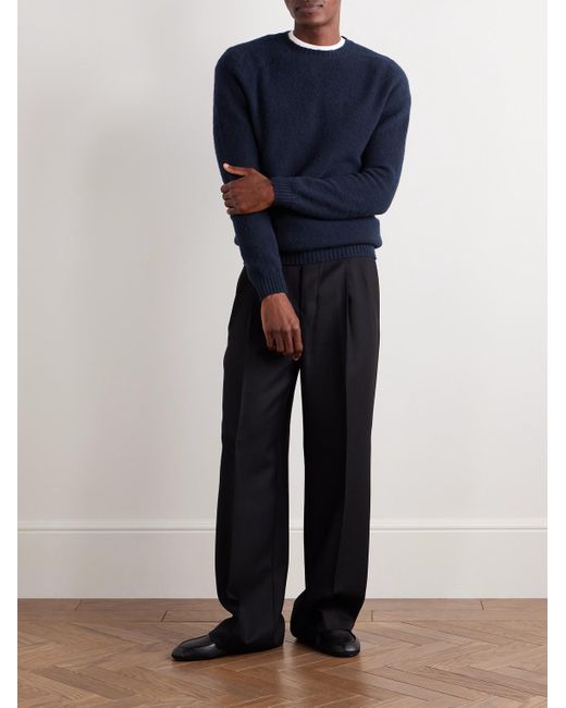 Boglioli Schmal geschnittener Pullover aus einer Woll-Kaschmirmischung in Blue für Herren