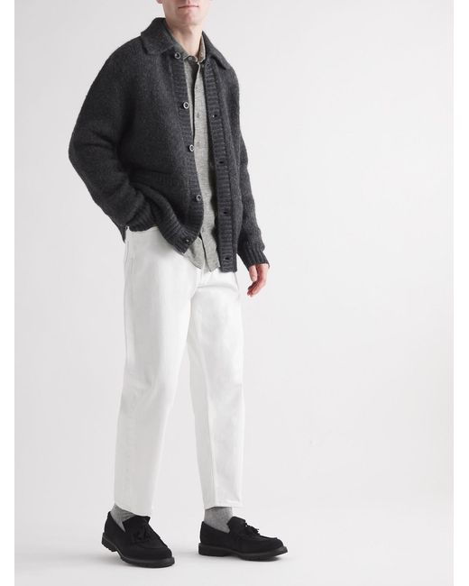 Mr P. Gray Mélange Organic Cotton-Piqué Shirt for men