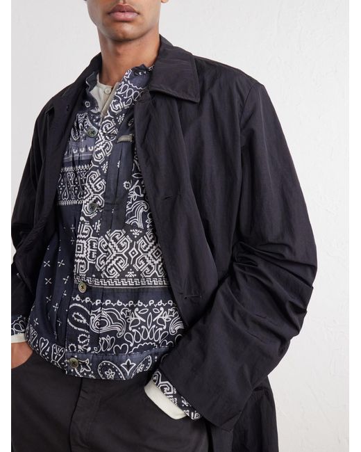 Kapital Blue Bandana-Print Patchwork Cotton Overshirt for men