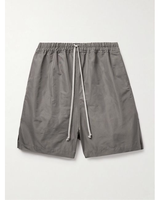 Rick Owens Gray Kinetix Wide-leg Recycled-faille Drawstring Shorts for men