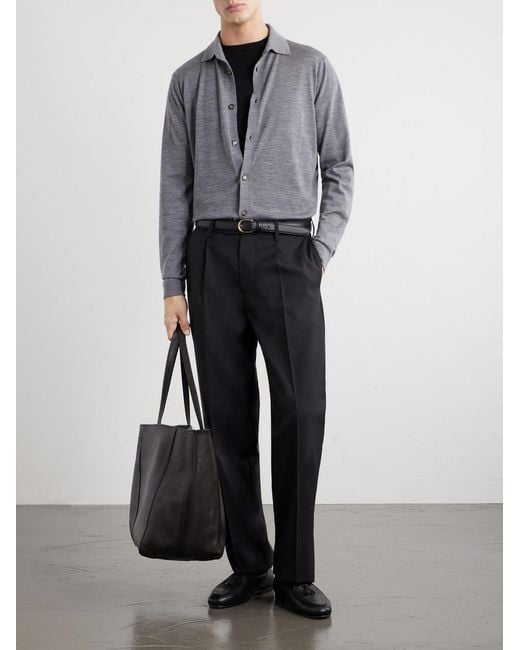 Lardini Gray Virgin Wool Polo Shirt for men
