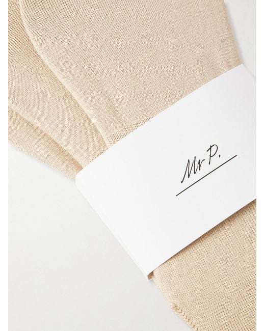Mr P. Natural Three-Pack Invisible Socks for men