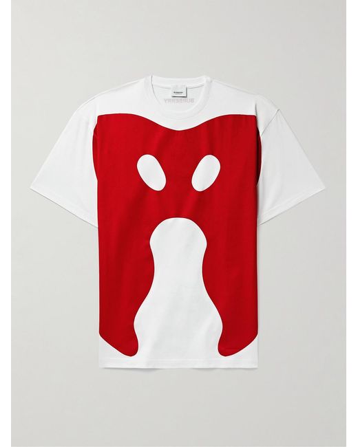 Burberry White Printed Cotton-Jersey T-Shirt for men