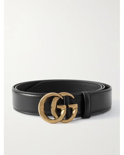 Gucci Black GG Marmont 3cm Leather Belt for men