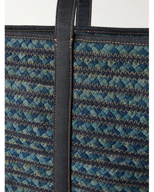 RRL Blue Banks Beach Medium Woven Tote for men