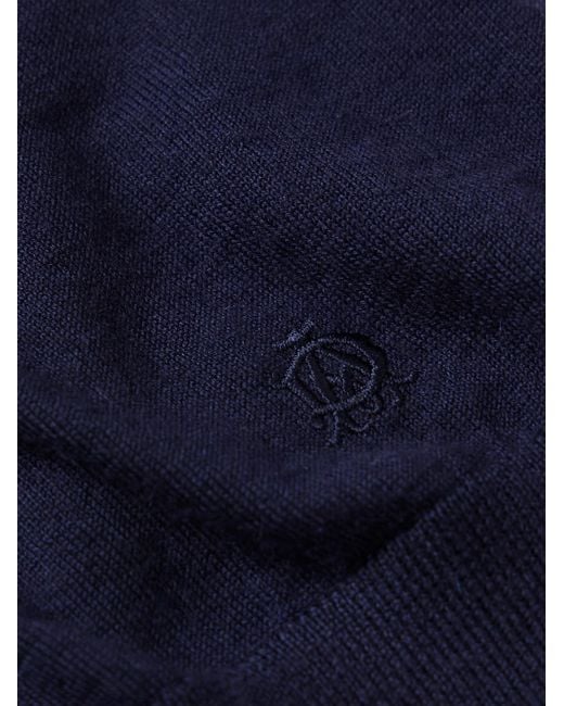 Dunhill Blue Cashmere Half-zip Sweater for men