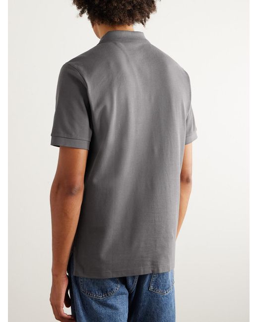 Handvaerk Gray Pima Cotton-Piqué Polo Shirt for men