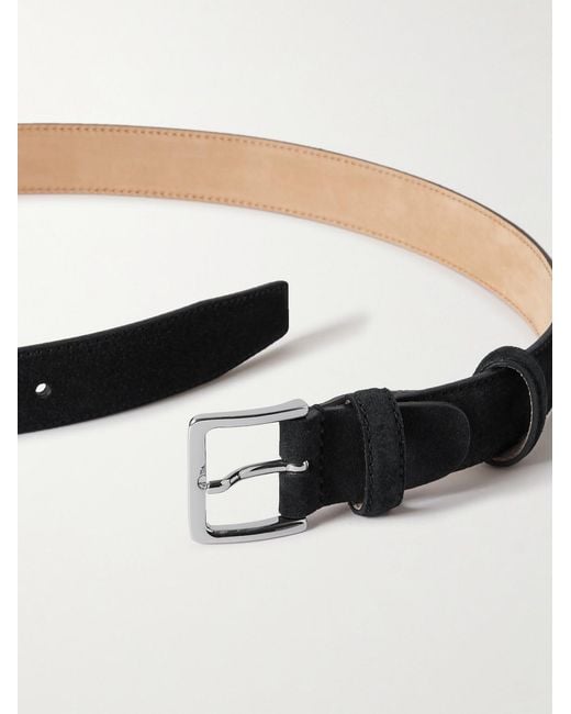 Mr P. Black 3Cm Suede Belt for men