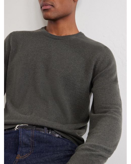 Fedeli Gray Cashmere Sweater for men