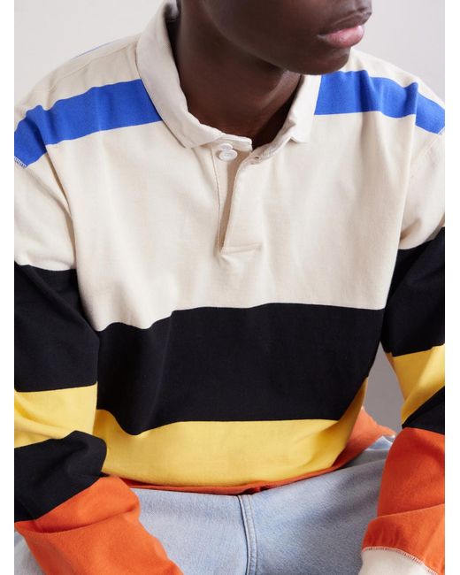Drake's Multicolor Striped Cotton-jersey Rugby Shirt for men