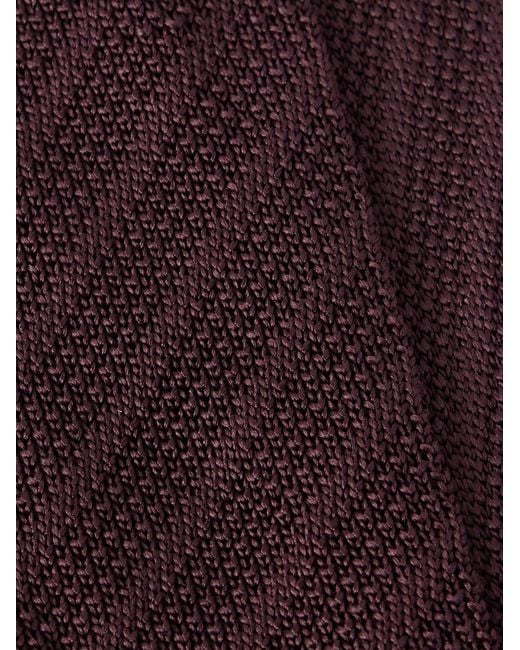 Brunello Cucinelli Purple 8Cm Knitted Silk Tie for men