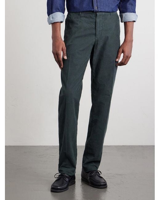 Slowear Blue Straight-leg Cotton-corduroy Trousers for men