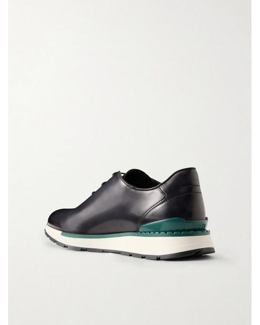 Berluti Black Fast Track Full-Grain Venezia Softy Leather Sneakers for men