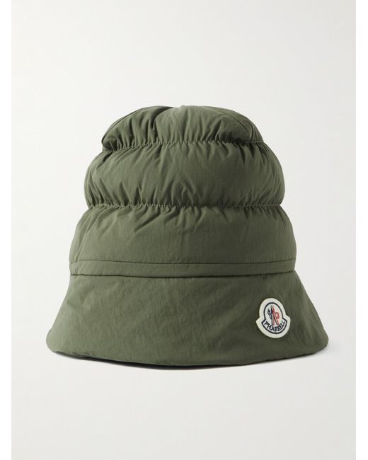 Moncler Genius Green Pharrell Williams Logo-appliquéd Quilted Nylon Down Bucket Hat for men