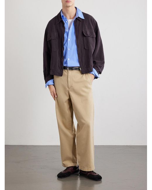 Corridor NYC Natural Wide-Leg Cotton-Twill Trousers for men