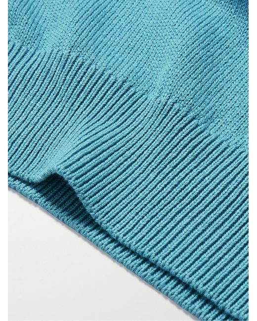 Loro Piana Blue Cotton And Silk-Blend Sweater for men