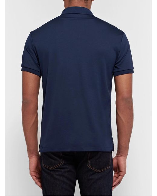 Polo Ralph Lauren Blue Slim-Fit Pima Cotton-Jersey Polo Shirt for men
