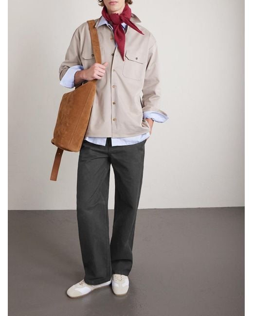 Loewe Gray Straight-Leg Cotton Trousers for men