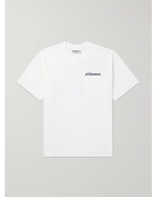 T-shirt in jersey di cotone con logo di CHERRY LA in White da Uomo