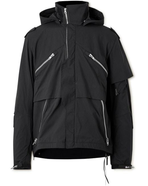 Acronym Black J1wb-e Spiked Nylon-blend Hooded Jacket for men