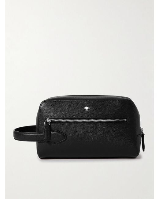 Montblanc Black Textured-leather Wash Bag for men
