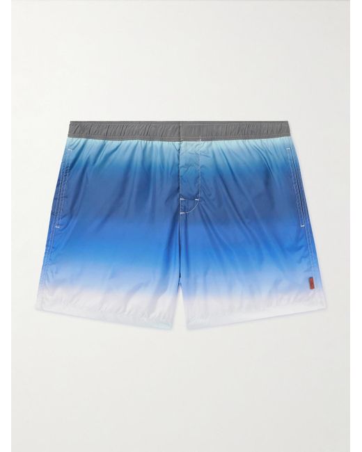 Missoni Blue Straight-leg Mid-length Printed Swim Shorts for men