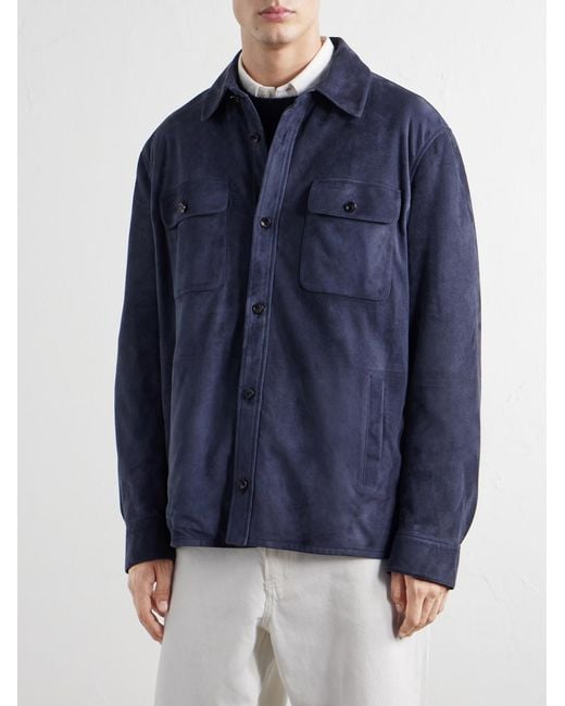 Ralph Lauren Blue Calloway Suede Jacket for men