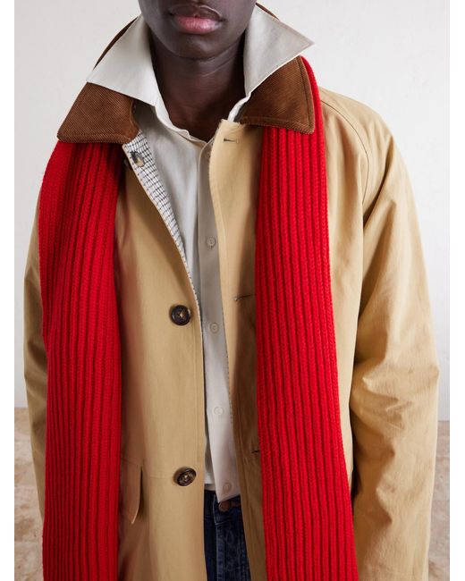 Drake's Natural Reversible Corduroy-Trimmed Cotton And Linen-Blend Jacket for men