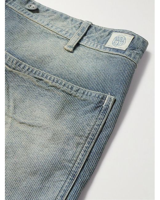 Jeans a gamba dritta effetto consumato con ricami Hopkins di RRL in Blue da Uomo