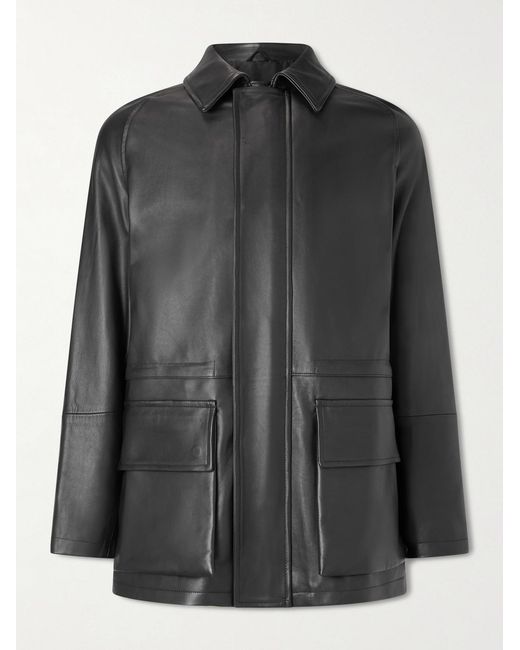 Saman Amel Black City Leather Jacket for men